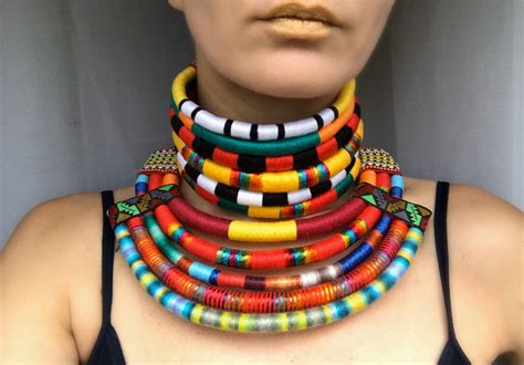 Colorful Necklace African Necklaces 2in1 Statement - Etsy