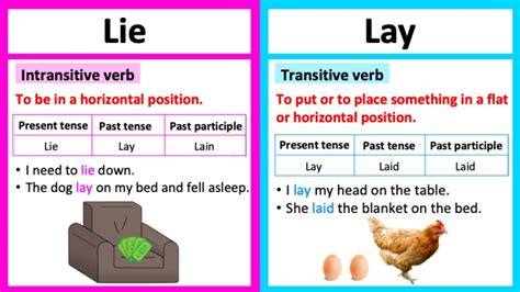 Difference Between Lie And Lay With Examples