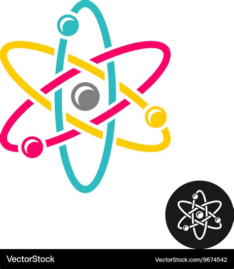 Atom logo colorful physics science concept symbol Vector Image