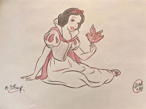 Original Disney Snow White animation artwork drawing art COA from ...