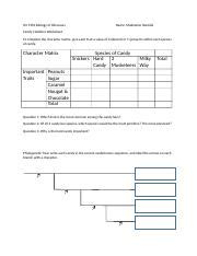 Candy Cladistics Worksheet.docx - SCI 1901 Biology of Dinosaurs Name ...