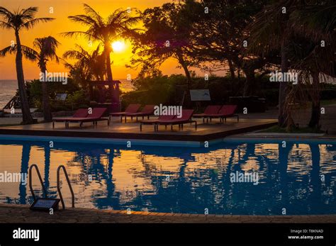 Sunset over Beach on Okinawa Island Stock Photo - Alamy