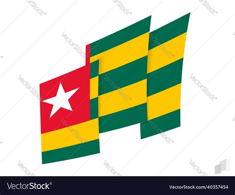 Togo flag in an abstract ripped design modern Vector Image