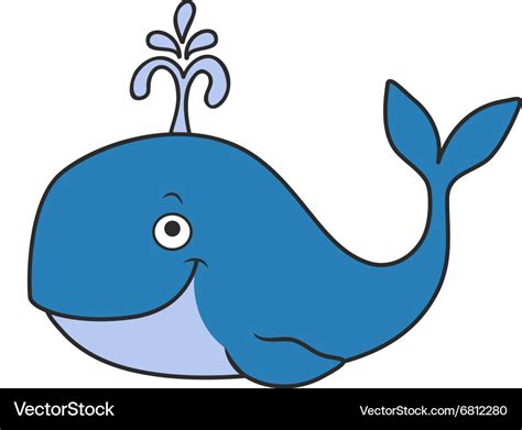 Happy cartoon whale Royalty Free Vector Image - VectorStock