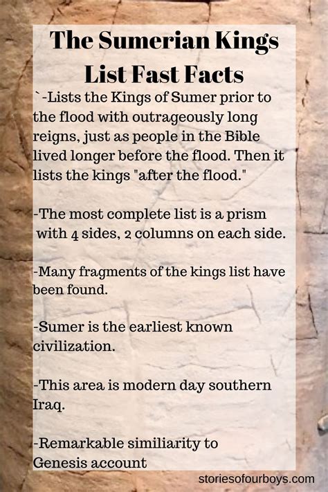 How the Sumerian King List Relates to the Bible - Stories of Our Boys