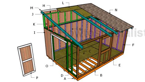 12x16 Lean to Shed Plans | HowToSpecialist - How to Build, Step by Step ...