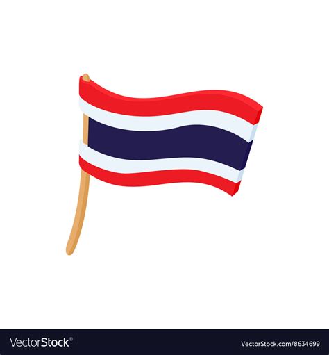 Flag of thailand icon cartoon style Royalty Free Vector