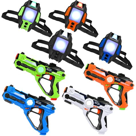 Topbuy Set of 4 Infrared Laser Tag Guns Set w/ Vests Outdoor Group Toy ...