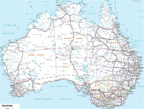 Free Large Map Of Australia - Arlana Nannette