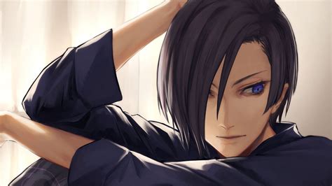 Dark Blue Eyes Black Short Hair Anime Boy HD Anime Boy Wallpapers | HD ...