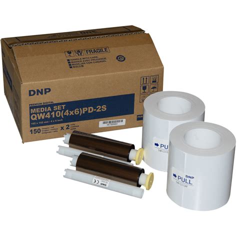 DNP 4 x 6" Center Perforated Media Set (2 Rolls) QW4104X62S B&H