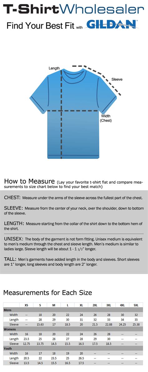 Gildan 64000 Unisex T-shirt Size Chart Inches/cm Digital Canada ...