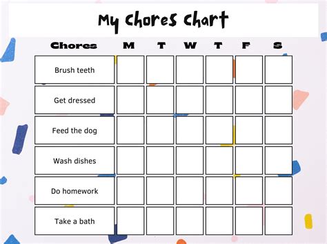 Weekly Chore Checklist Template