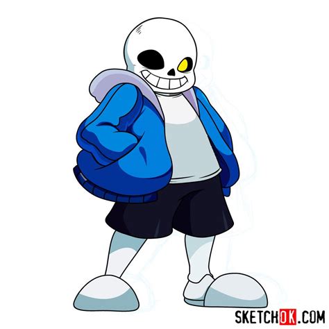 How to draw Sans art version - Step by step drawing tutorials