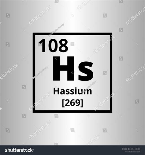 Hassium Hs Periodic Table Elements Vector Stock Vector (Royalty Free ...