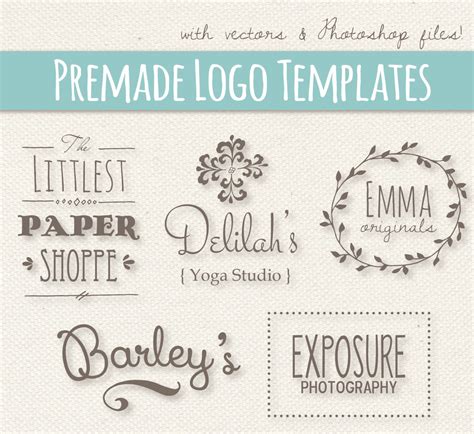 Cute Logo Templates Set 1 // Fully Layered PSD // Editable