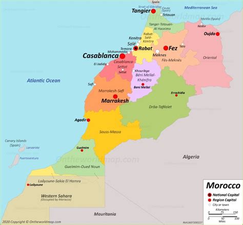 Road Map Of Morocco With Cities