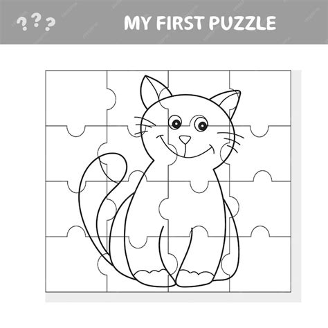 Premium Vector | My first puzzle. Cute puzzle game. Vector illustration ...