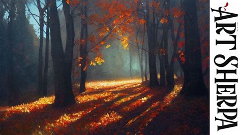 Autumn Forest Path with Dappled Light 🌺🌸🌼 Acrylic painting Tutorial ...