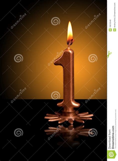 Number one candle stock photo. Image of light, party - 19615546