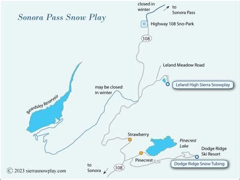 Sonora Pass Snow Play Map