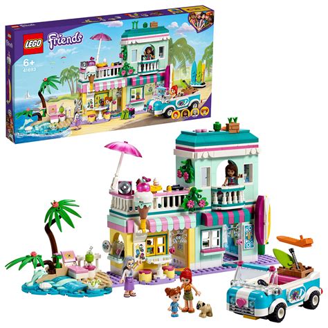 LEGO 41693 Friends Surfer Beachfront Beach House Building Set with Car ...