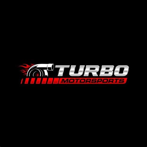 the logo for turbo motorsportss is shown on a black background with red ...