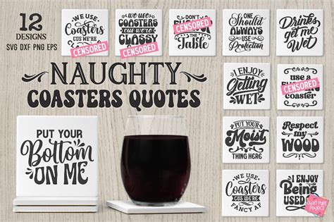 Naughty Coaster Quotes SVG Bundle Funny Coaster Sayings - Etsy Finland