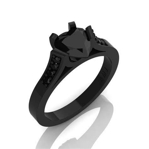 Black Gold Jewelry Engagement Ring - Baby Viewer