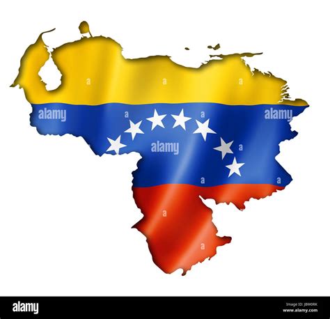 Venezuela flag map, three dimensional render, isolated on white Stock ...