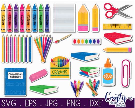 School Supplies, School Supply Sticker Bundle, Kids Stickers - So Fontsy