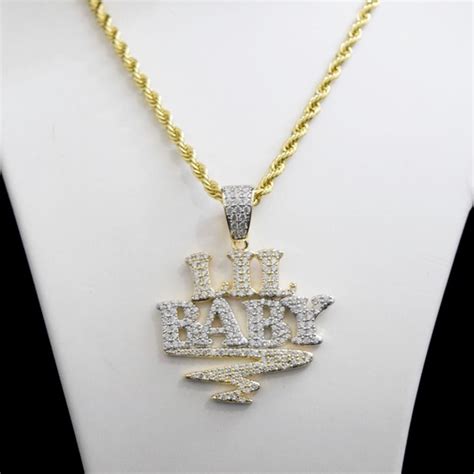 JewelryHQ | Accessories | 4k Gold Lab Diamond Iced Out Lil Baby Charm ...