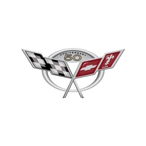 Corvette Decal, 50th Anniversary Crossed Flags, 2003 | Corvette Depot