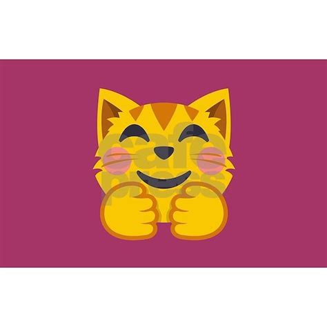 Cat Hug Emoji Rectangle Car Magnet by JoyPixels - CafePress