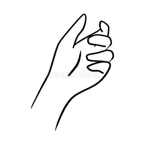 Drawing Hand Holding Something Transparent Vector Illustration S Stock ...