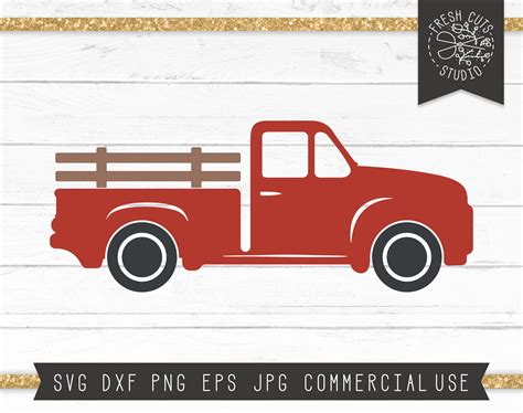 Truck SVG Red Truck SVG Vintage Truck Pickup Truck Clipart | Etsy