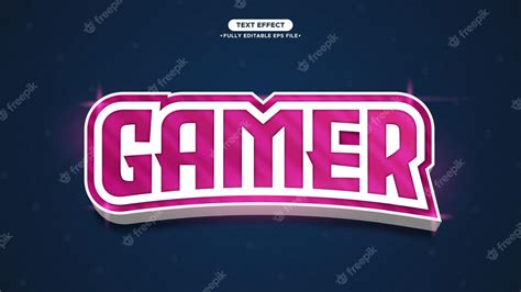 Premium Vector | Gamer 3D Logotype Text Effect Fully Editable Font and Text