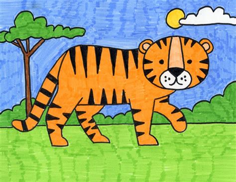 How to Draw a Tiger · Art Projects for Kids