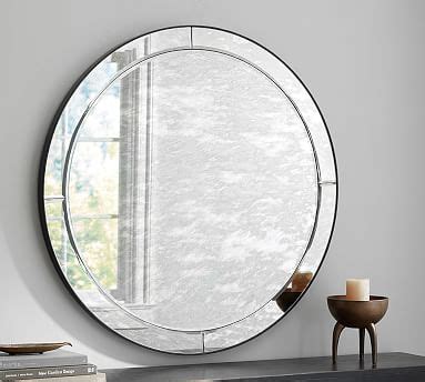 Walker Antiqued Round Glass Mirror | Pottery Barn