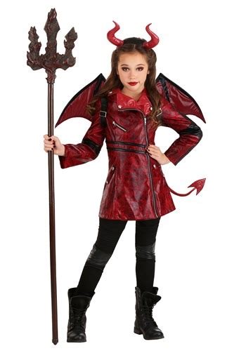 Girl's Leather Devil Costume