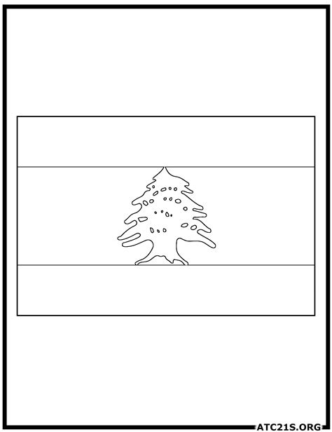 Lebanon Flag Coloring Page | ATC21S