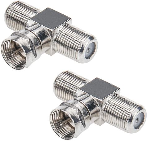 Coaxial Cable Splitter, Tv Splitter 2 In 1 Out 2-Pack F Type Rg6 Male ...