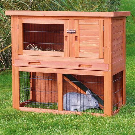 Trixie Natura Animal Hutch with Enclosure in Brown, Small | Petco