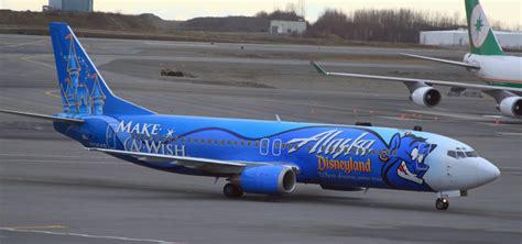 File:Alaska Airlines Boeing 737 in "Disneyland" livery, at Anchorage ...