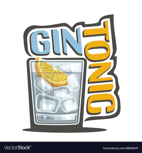 Cocktail gin tonic Royalty Free Vector Image - VectorStock