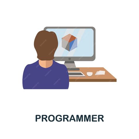 Premium Vector | Programmer flat icon color simple element from ...