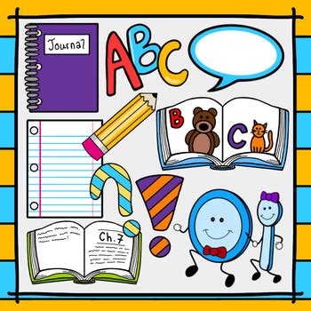 Back-to-School Reading & Language Arts Clipart Freebie (10 pc.) | TPT