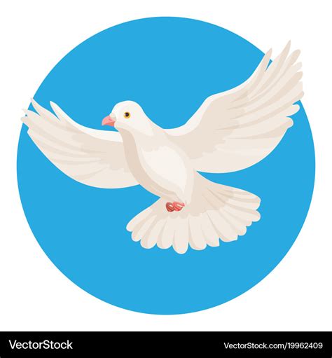 Dove of white color symbol of peace isolated in Vector Image