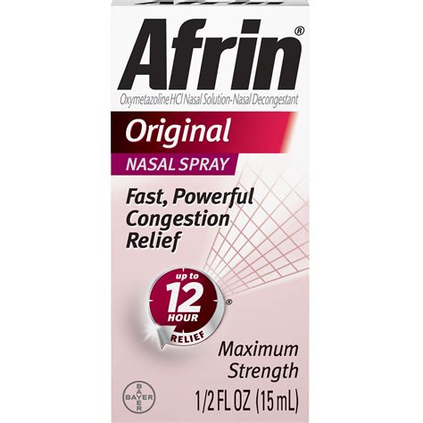 Afrin Original 12 Hour Nasal Congestion Relief Spray – 15 mL