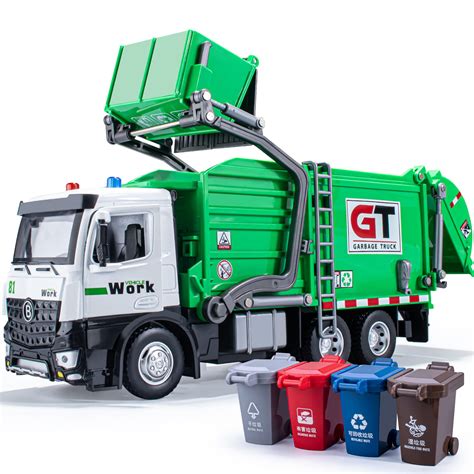 Buy Garbage Truck Toys Metal Cab, Realistic T Truck Toys for Boys with ...